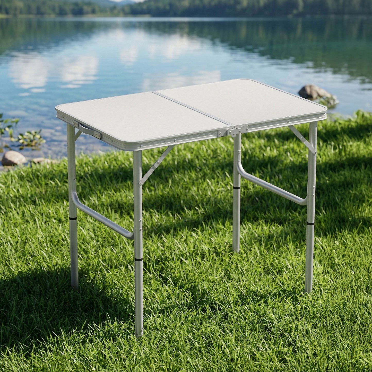 Weisshorn Folding Camping Table 90CM Adjustable Portable Outdoor Picnic Desk