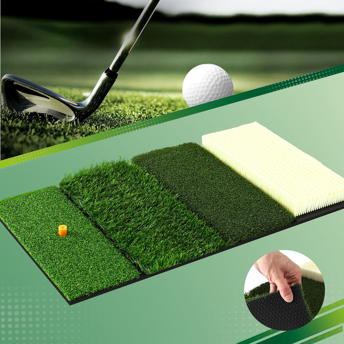 Everfit Golf Hitting Mat Practice Turf 4 in 1 Foldable Training Aid Backyard