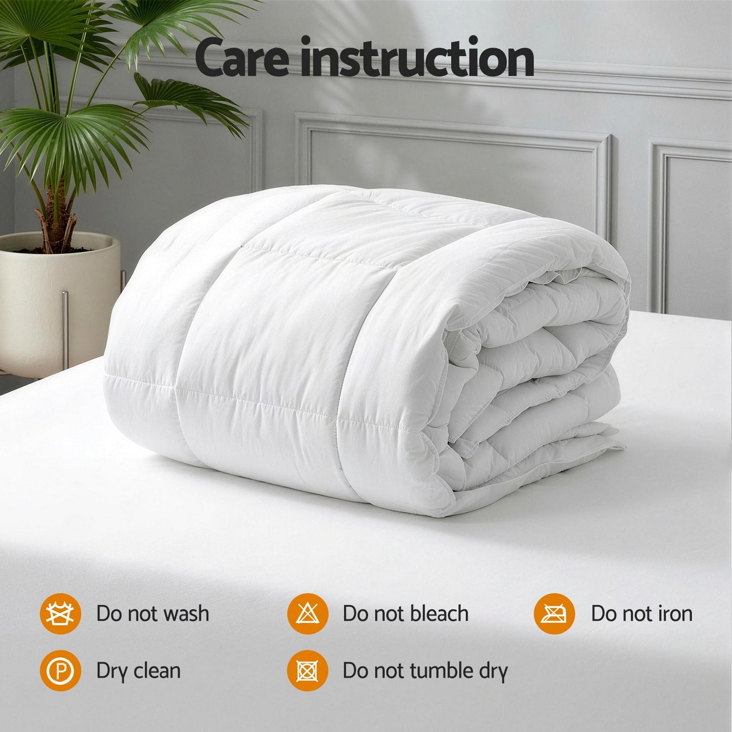 Giselle Bedding Wool Quilt 500GSM Thick Queen Winter Doona Baffle Box Construction 100% Wool Filling
