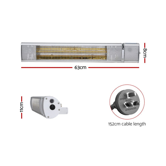 Devanti Electric Strip Heater Infrared Radiant Heaters 2000W