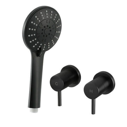 Cefito 4.5" Handheld Shower Head Round with Wall Twin Swivel Bathroom Tap
