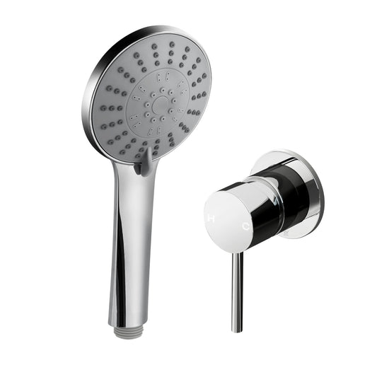 Cefito 4.5" Handheld Shower Head Round with Wall Bathroom Mixer Silver