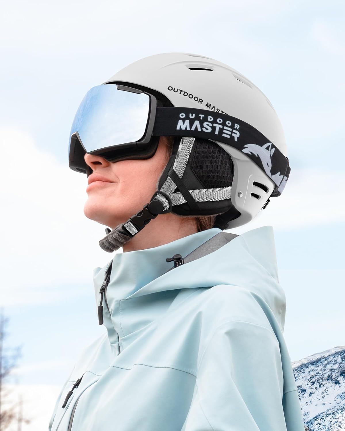 OutdoorMaster Kelvin II Ski Snow Sport Helmet | Adjustable Dial Fit Snowboard Helmet for Men Women & Youth,ASTM Certified,14 Vents-Matte White-L