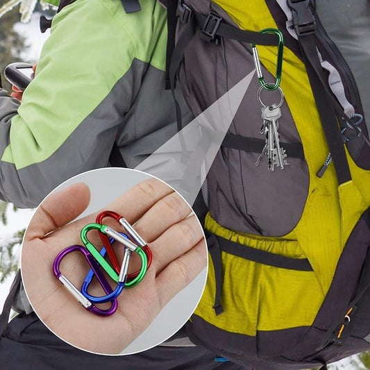 10-Pack Carabiners - D-Ring Clamps - Durable Keychains - Camping Accessories - Suitable for Outdoor Fishing - Hiking - Backpacks
