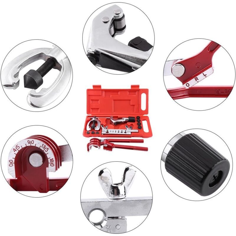 11 Pcs Pipe Flaring Tool Kit with Pipe Cutter and Tube Bender