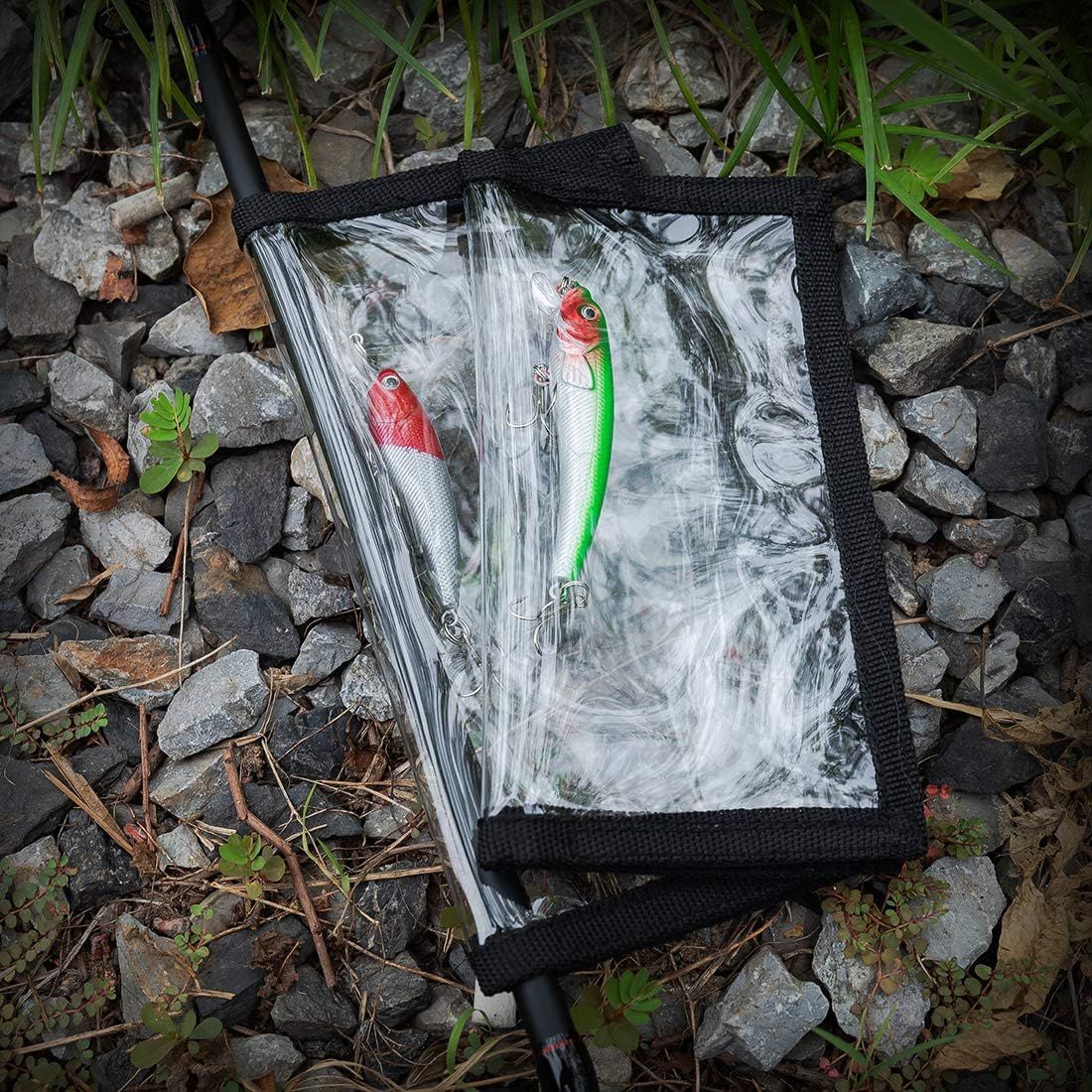 Fishing Lure Wraps 10 Packs Durable Clear PVC Lure Covers Keeps Fishing Safe Easily See Lures Fishing Hook Covers Bait Storage (10pcs 5L+5M)