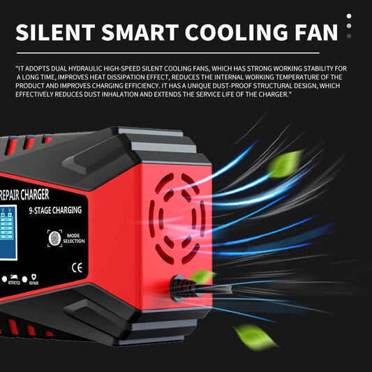 Battery Charger 12V and 24V Fully-Automatic Smart Car Battery Charger, Battery Maintainer Trickle Charger, and Battery Desulfator with Temperature Compensation