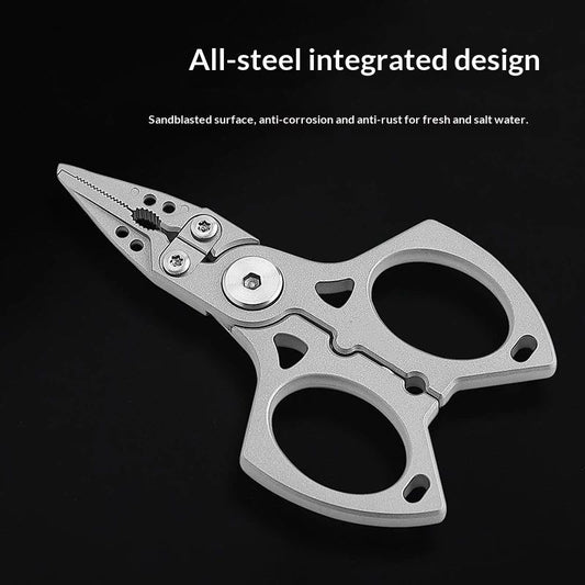 Fishing Pliers Saltwater, Stainless Steel Fishing Pliers with Split Ring, Fish Hook Remover, Fishing Gift for Men