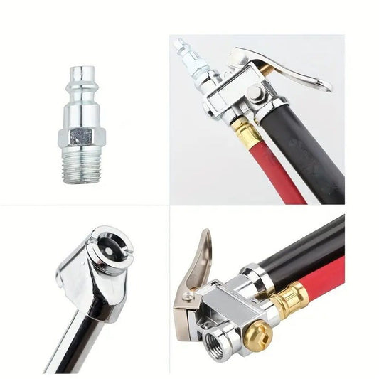 Heavy Duty Tire Pressure Gauge with Inflator (10-120 PSI)