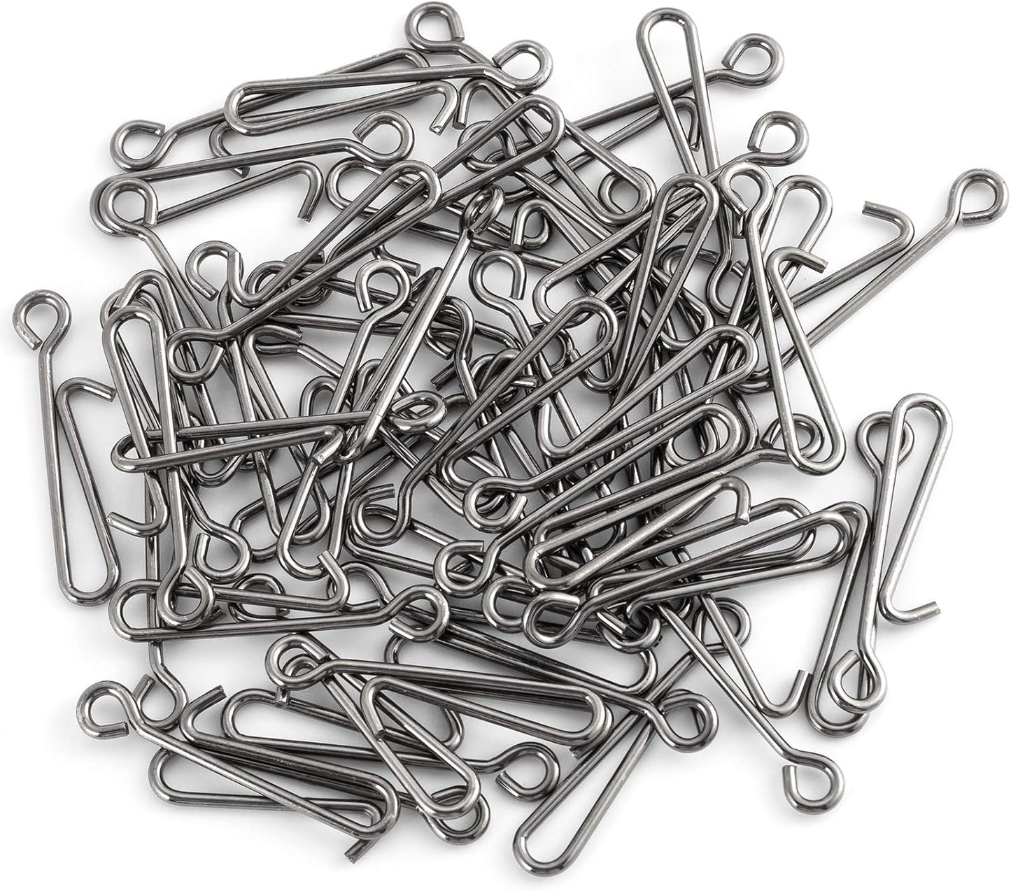 50 Pack Fishing Clips Quick Change Speed Crankbait Snaps Stainless Steel Line Lure Hook Connector Freshwater - #1-22LB-0.55"