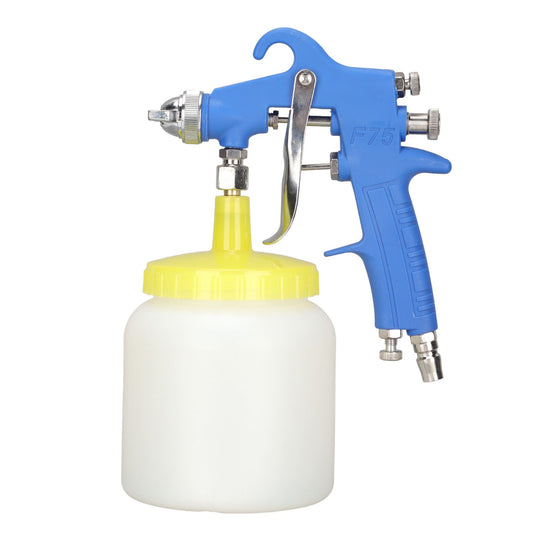 F 75 1.5mm Paint Sprayer Hydrocone Type Stainless Steel Air Varnish Sprayer for Automotive Industrial Blue
