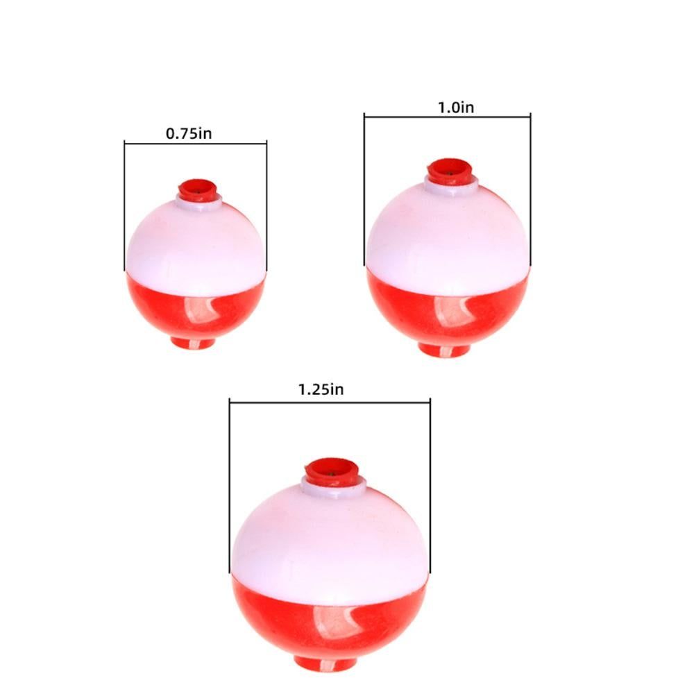 30 Pcs 1.25 Inch Red White Ball Floats Fishing Bobbers