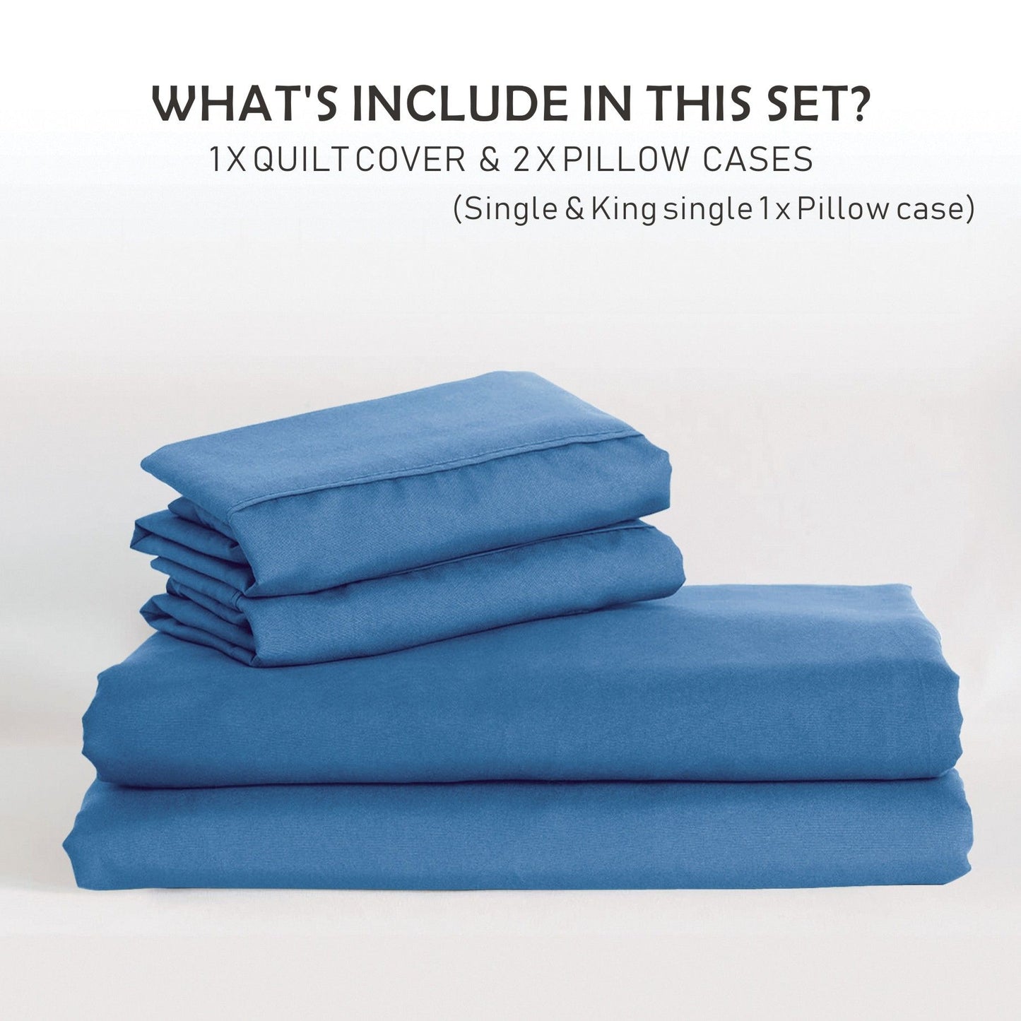 2 Piece Hotel Soft Microfiber Quilt Cover Set-2000TC Duvet/Donna Cover Set & Pillowcases -1 Quilt Cover Zipper Closure & 1 x Pillowcases-Breathable Bedding - Wrinkle, Fade, Stain Resistant(Ocean,Single)