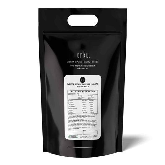 Orku 10Kg WPI Whey Protein Isolate Powder - Vanilla Bag| Sports Food