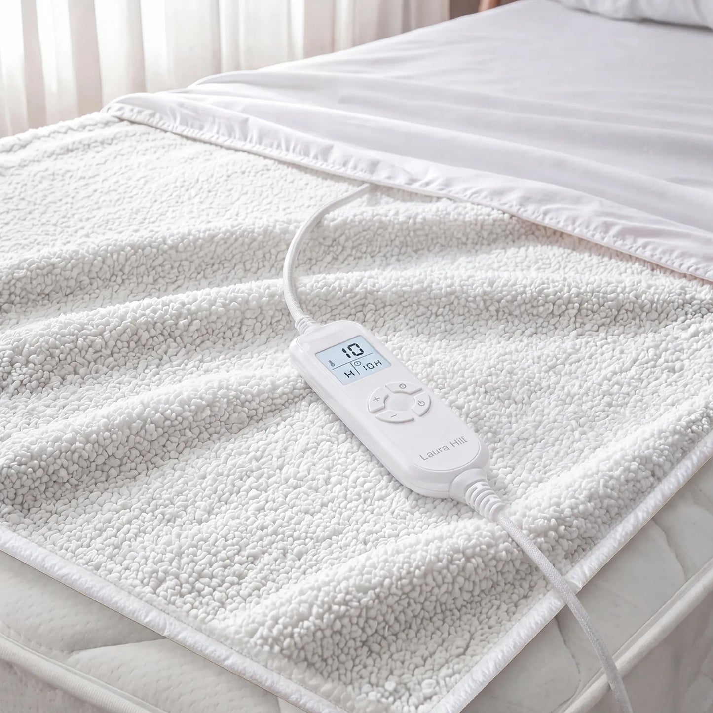 Laura Hill Single Electric Heated Underlay Blanket Fleecy Fabric with Timer