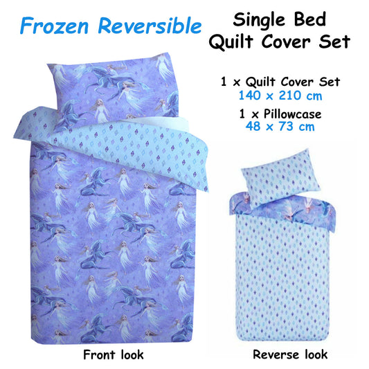 Caprice Disney Frozen Elsa Reversible Licensed Quilt Cover Set Single