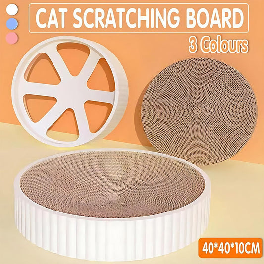 2In1 Cat Scratching Board Round Cat Scratcher Pad Lounge Bed Bowl Pet Sofa House - Blue