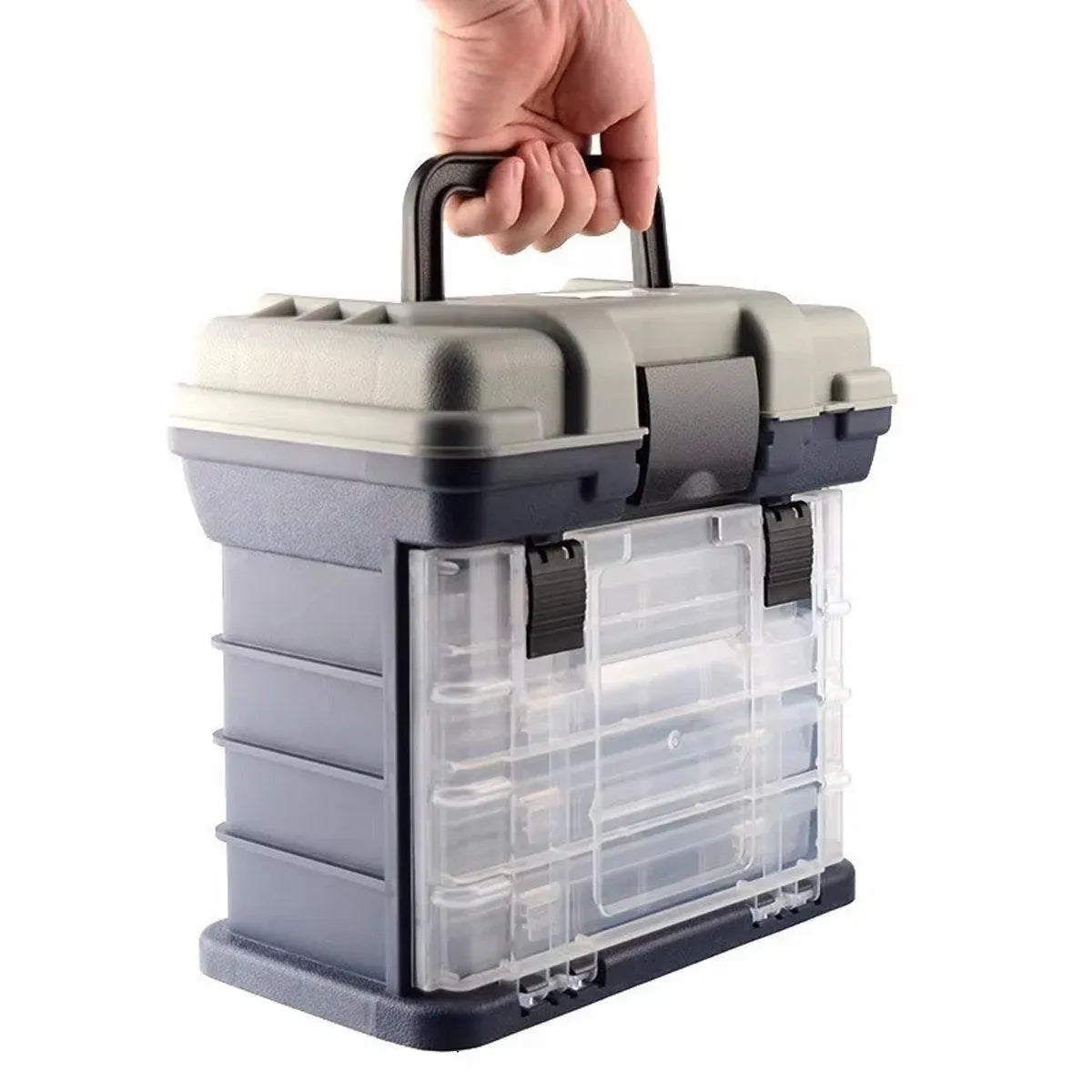 Removable 4 Tray Heavy Duty Fishing Tackle Box Storage Organizer for Tackle