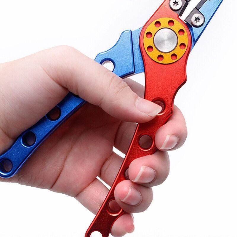 Aluminium Fishing Pliers Hook Remover Line Cutter Braid Mono Split Ring Fish Grip - Blue+Red