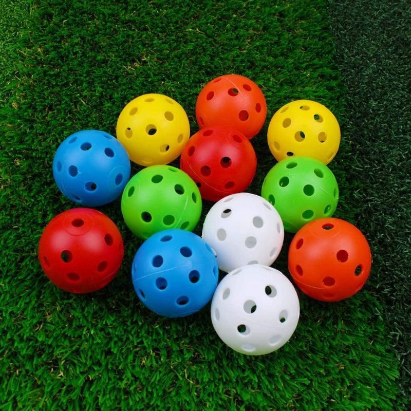 50PCS Plastic Whiffle Airflow Hollow Golf Practice Training Balls Golf Sport