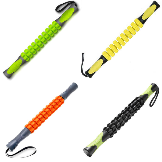 Muscle Roller Stick Full Body Fitness Massage Tool for Home and Gym Use - Black