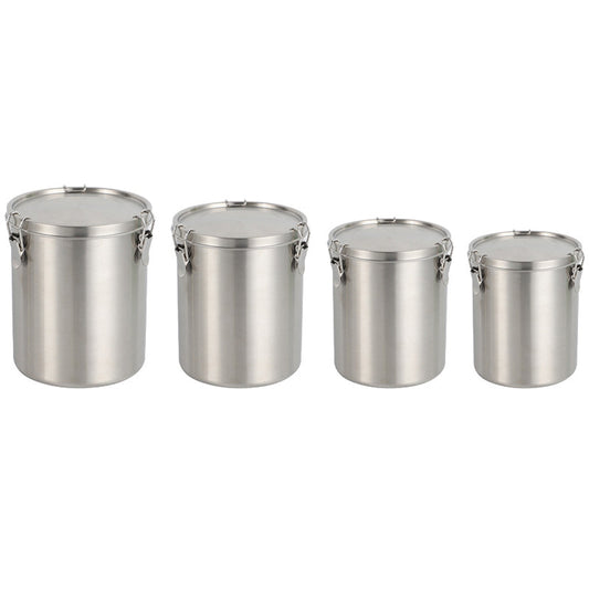 Stainless Steel Pet Food Storage Bucket Dog Cat Grain Container Bin Kitchen - 1600ml