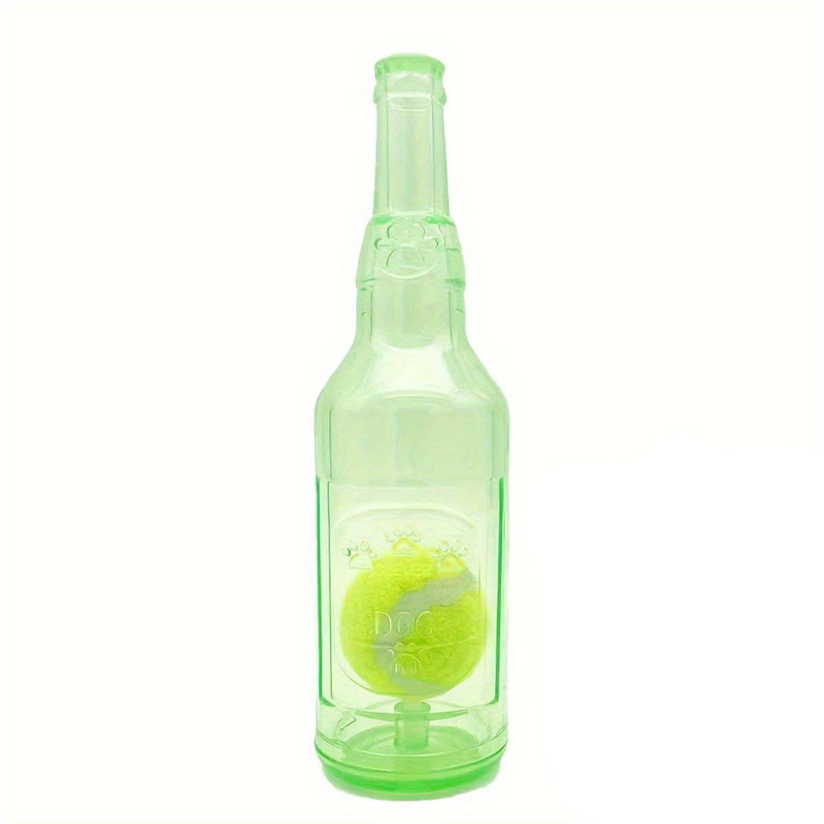 Durable Pet Teething Resistant Tennis Ball Wine Bottle Chew Toy for Dogs Play - Red-S