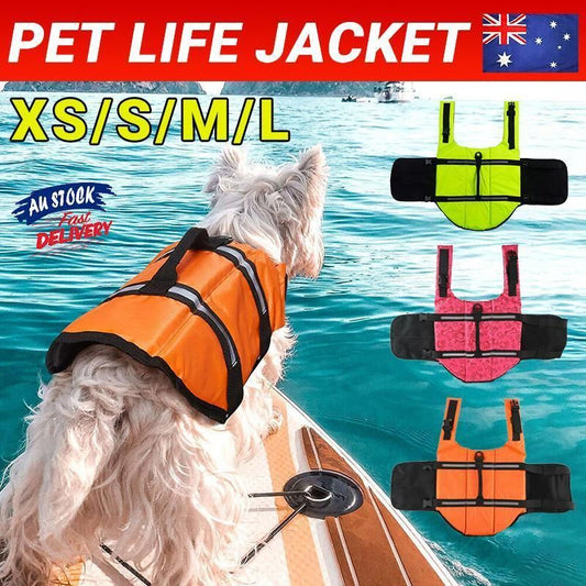 Dog Life Jacket Buoyancy Vest Float Aid for Swimming and Boating Orange - XS