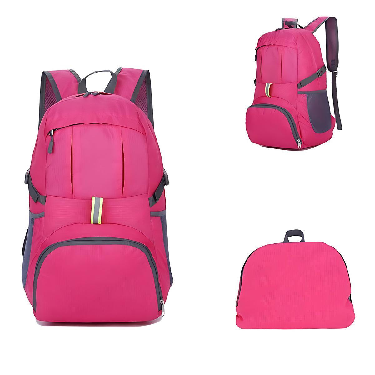 35L Light Foldable Outdoor Sports Backpack Camping Hiking Travel Bag - Rose Red