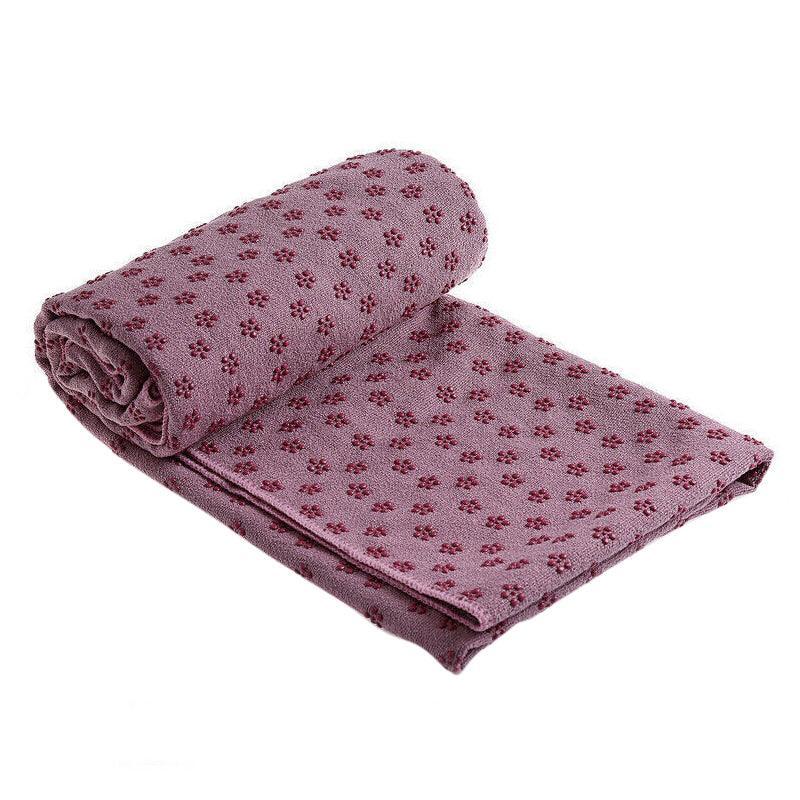 Non Slip Yoga Towel Mat Microfiber Fitness Gym Exercise Blanket with Carry Bag - Green