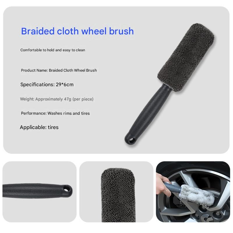 9-Piece Grey Car cleaning kit - Microfibre Wash Mitt, Sponge, Wheel Brush, Waxing Pads & Towels - Complete Auto Detailing Set for Home & Garage Use
