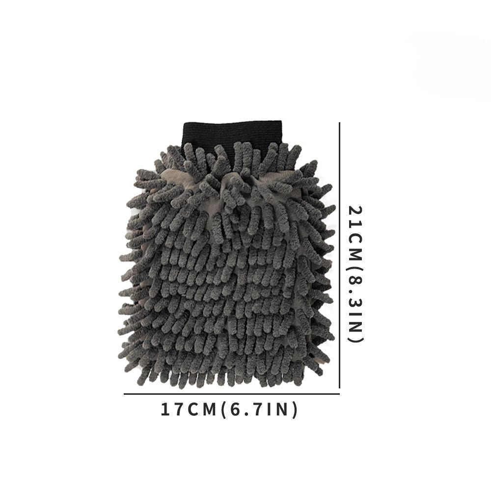 5PCS Chenille Car Wash Mitts, Thickened Microfiber Cleaning Gloves - Double Sided Soft Coral Fleece Sponge Mitt with Waterproof Lining for Cars SUVs Trucks and Boats