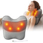 Livemor Back Massager with Heat, USB Neck and Shoulder Massage Pillow, 3-Speed Ergonomic Lumbar Support Cushion for Office Chair, Portable Muscle Relief for Back, Thigh & Calf, Grey