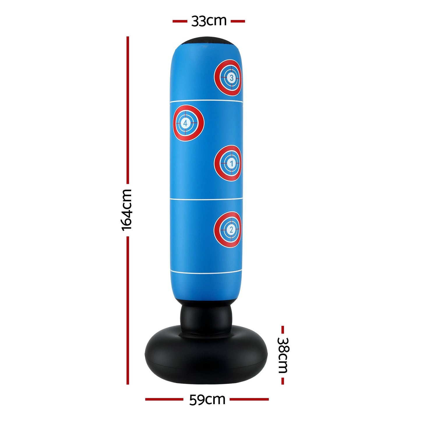 Everfit Freestanding Punching Bag Boxing Stand Inflatable Fitness 164cm Blue
