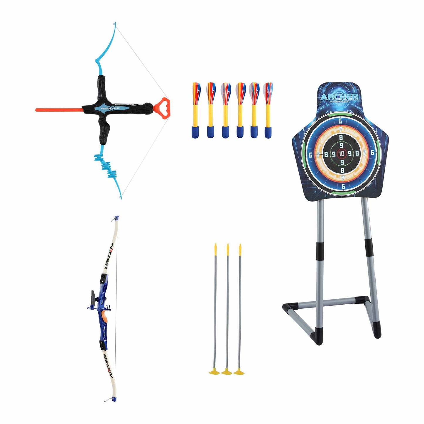 Keezi Kids Bow and Arrow Set Toy Archery Standing Target Suction Cup Arrows
