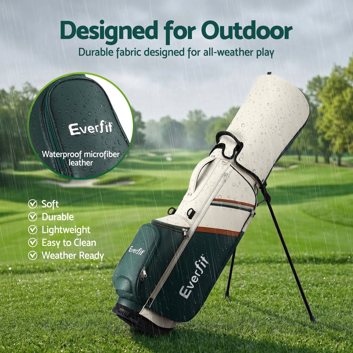 Everfit Golf Stand Bag Lightweight Carry Bag Dual Strap Club Divider