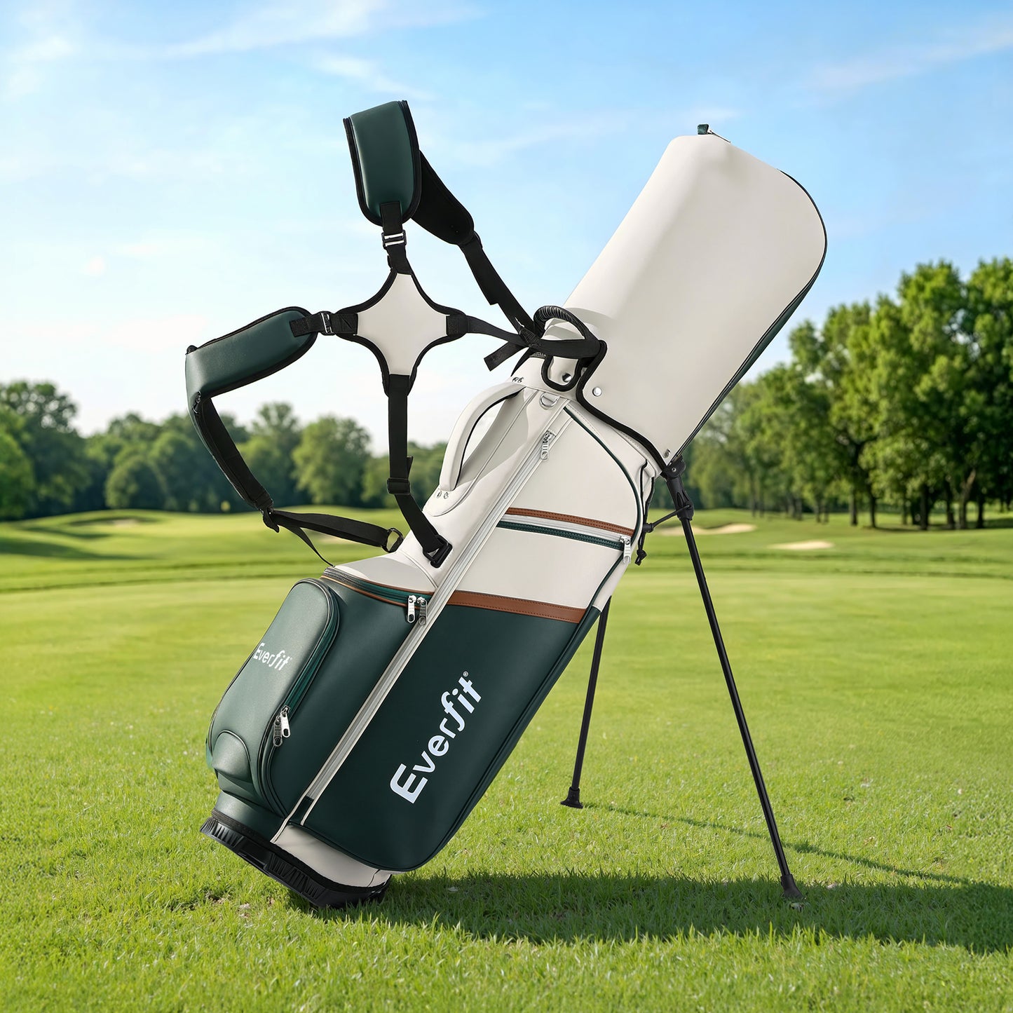 Everfit Golf Stand Bag Lightweight Carry Bag Dual Strap Club Divider