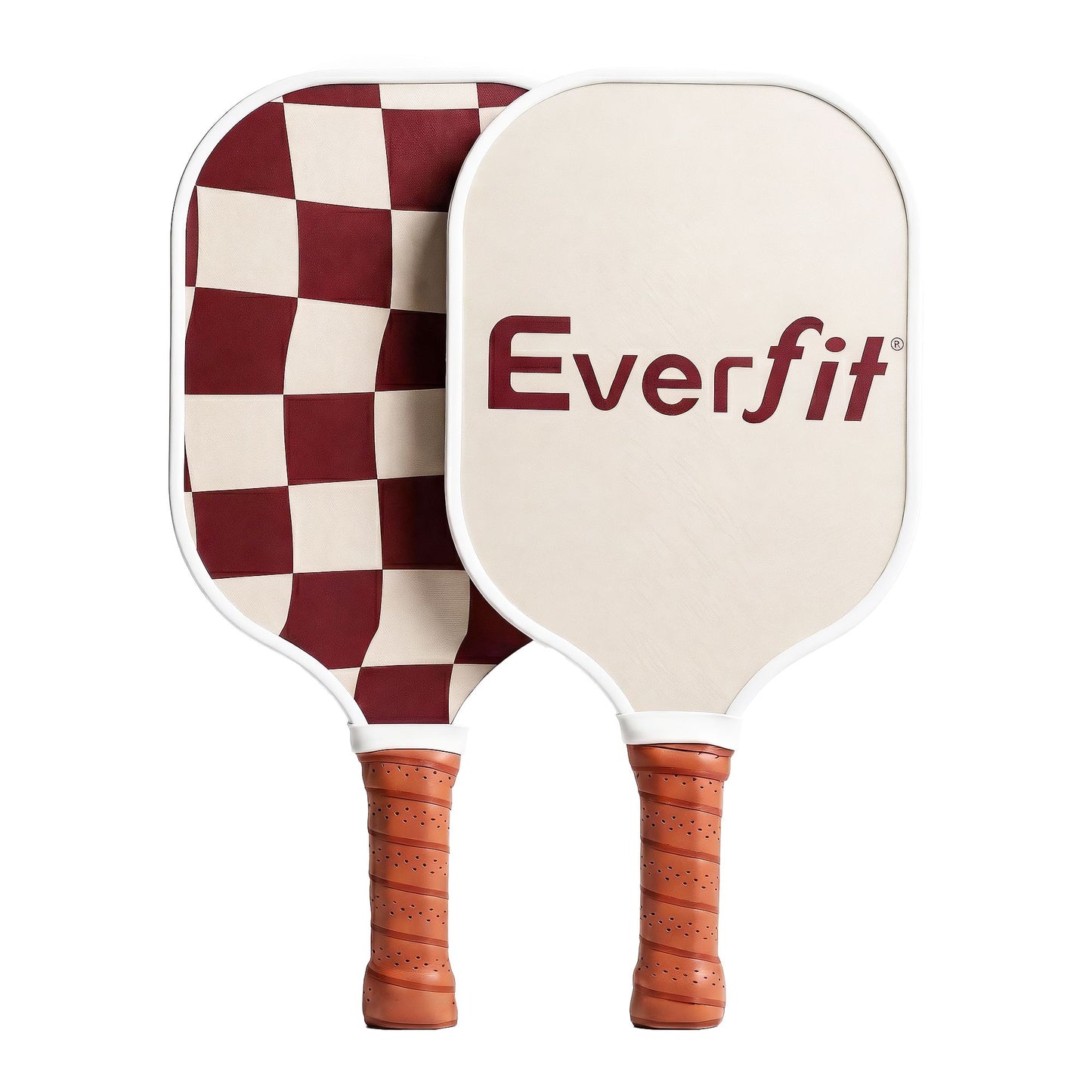 Everfit Pickleball Paddle Set Fibreglass Racquet Honeycomb Core With Bag Brown