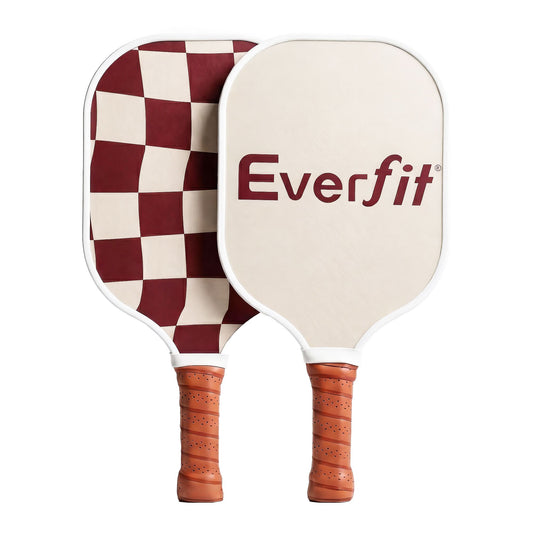 Everfit Pickleball Paddle Set Fibreglass Racquet Honeycomb Core With Bag Brown