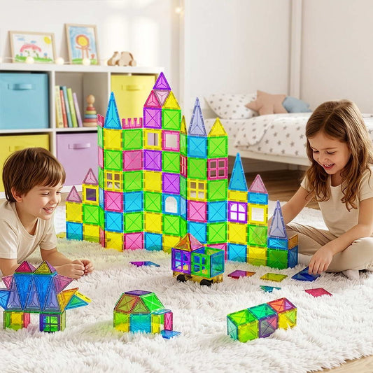 Keezi 100pcs Kids Magnetic Tiles Blocks Building Educational Toys Children Gift