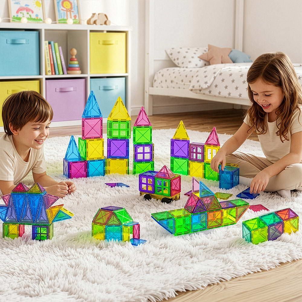 Keezi 120pcs Kids Magnetic Tiles Blocks Building Educational Toys Children Gift