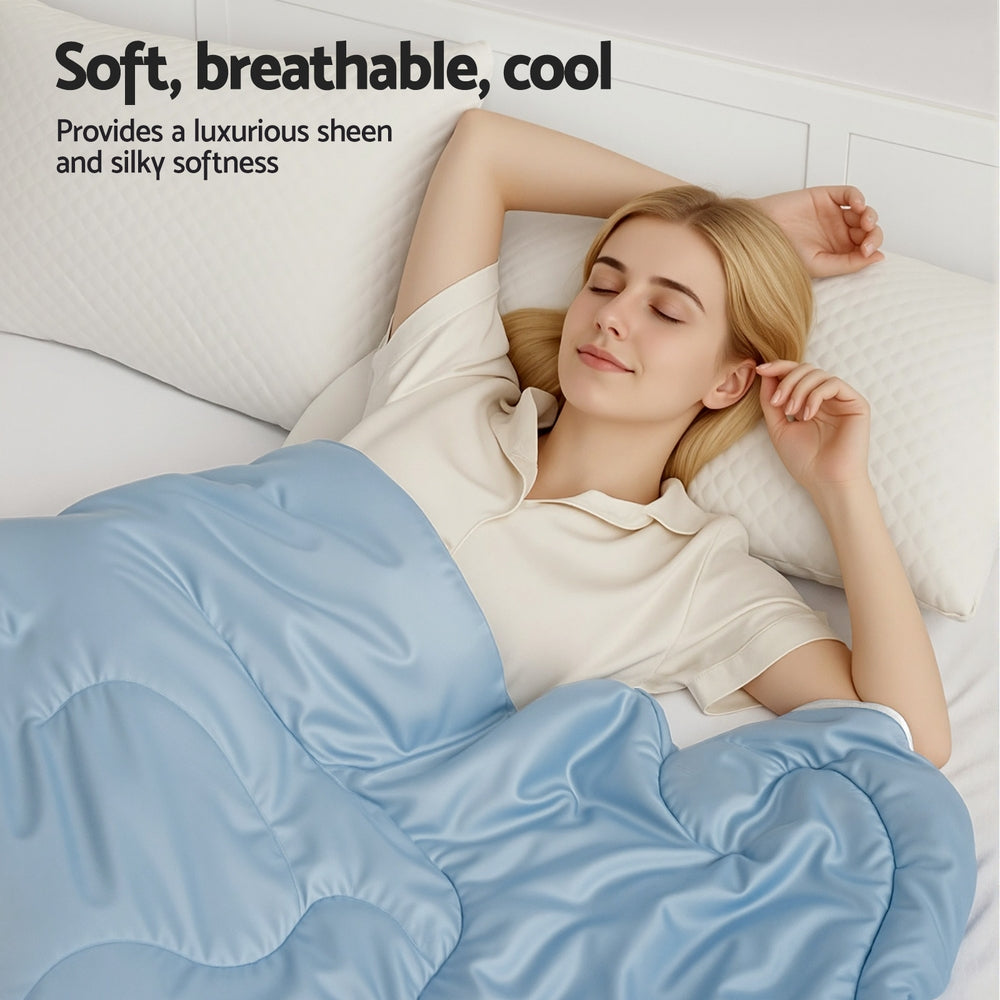 Giselle Tencel Quilt 200GSM Summer Quilts Comforter Doona Light Weight Soft Throw Blanket Single
