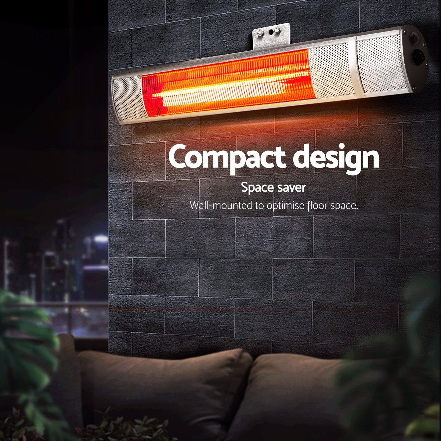 Devanti Electric Strip Heater Infrared Radiant Heaters 2000W