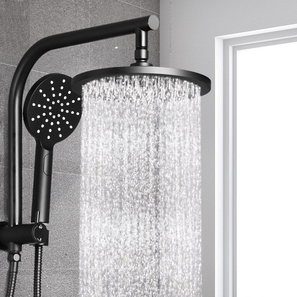 Cefito 9'' Rain Shower Head Set Handheld Round High Pressure Black