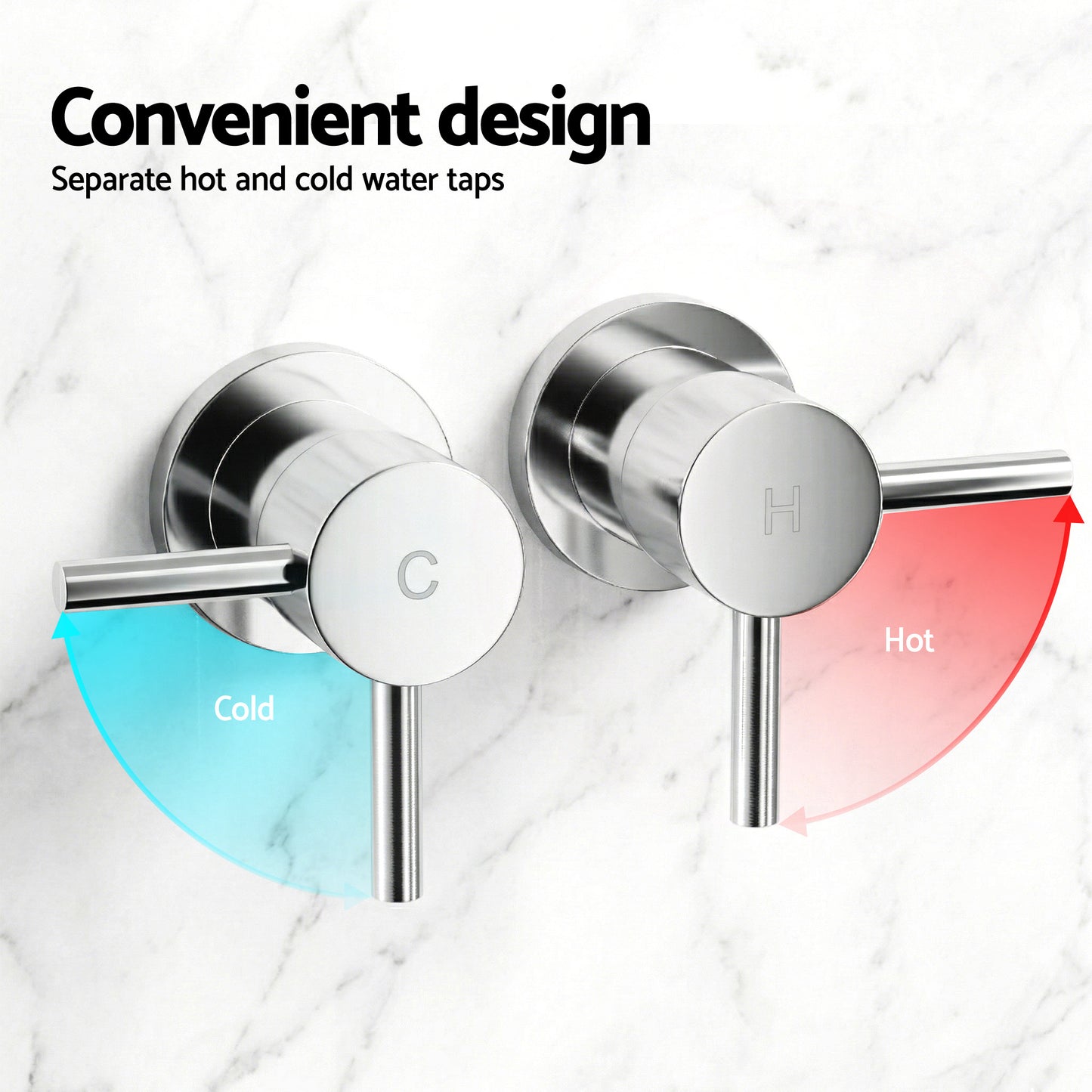 Cefito 4.5" Handheld Shower Head Round with Wall Twin Swivel Bathroom Tap Silver