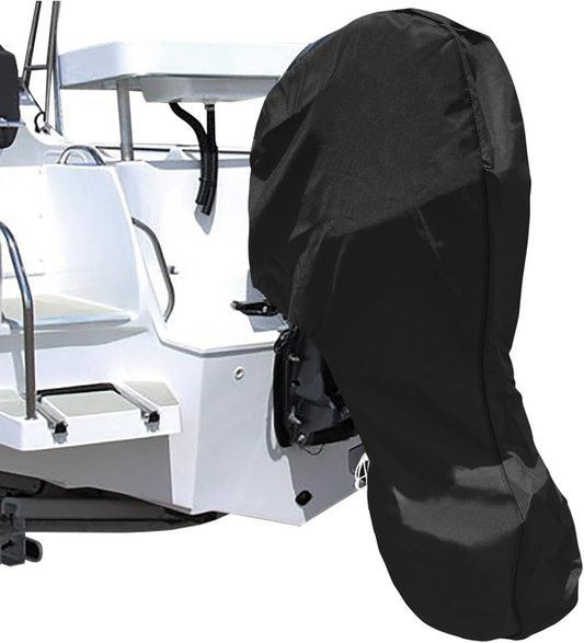 600D Oxford Cloth Outboard Motor Cover, Waterproof UV Resistant Boat Engine Protective Cover for Yacht Fishing Boat（30-60HP）