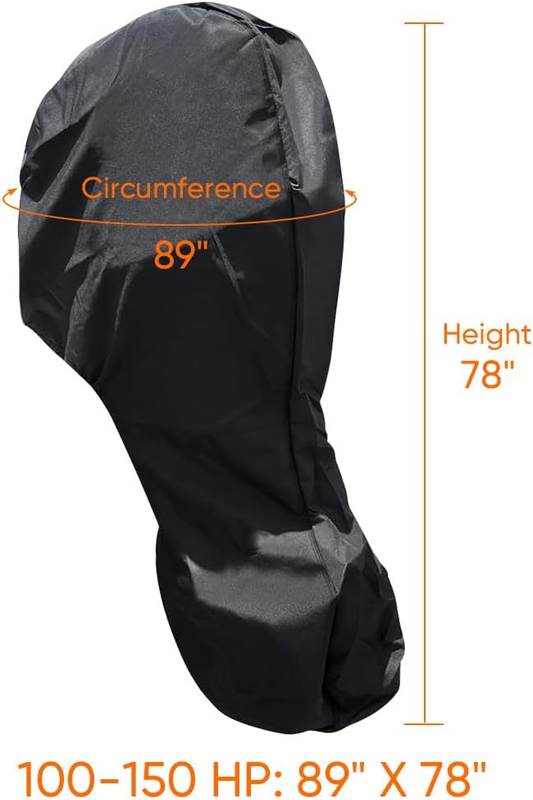 600D Oxford Cloth Outboard Motor Cover, Waterproof UV Resistant Boat Engine Protective Cover for Yacht Fishing Boat（30-60HP）