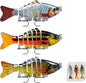3-Piece Artificial Lure Set - Fishing Bait - Crankbait - Hook Plugs - Artificial Lures - Rubber Fish - for slow-sinking, gliding, and swimming, realistic artificial lures, suitable for saltwater and freshwater trout, sea bass, pike, zander, blue perch, an