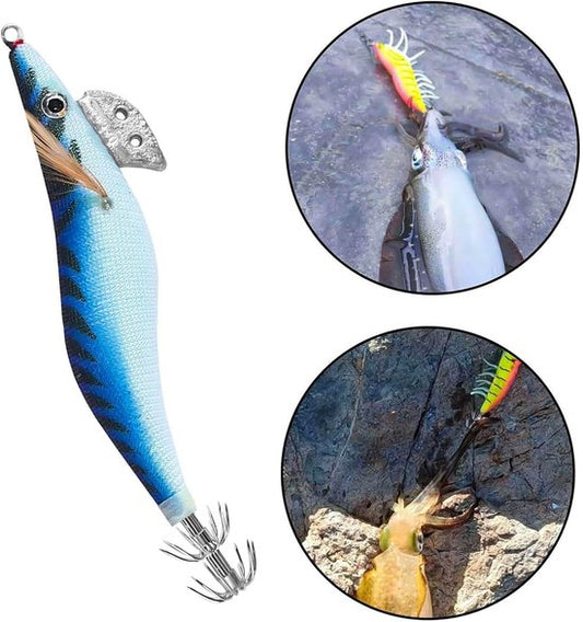 Shrimp Lure Box - 4-Pack - Glowing Shrimp Lure - Squid and Shrimp Lure - Night Fishing - Shrimp Lure - Fluorescent Artificial Fish Lure - Super Realistic