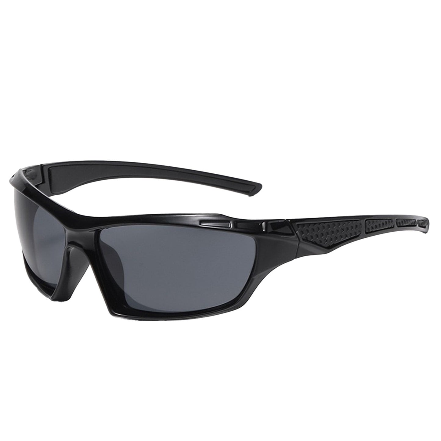 Polarized Sports Sunglasses for Men, Wrap Around UV Protection for Cycling, Fishing Driving Outdoor Activities, Windproof Mountaineering Skiing Goggles Black